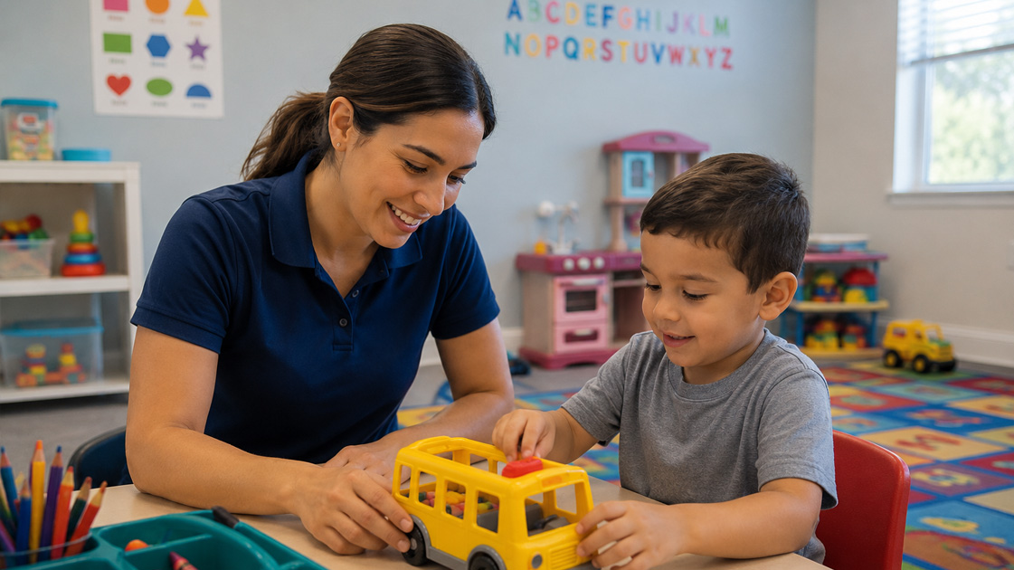 Child receiving center-based ABA therapy in Port St. Lucie