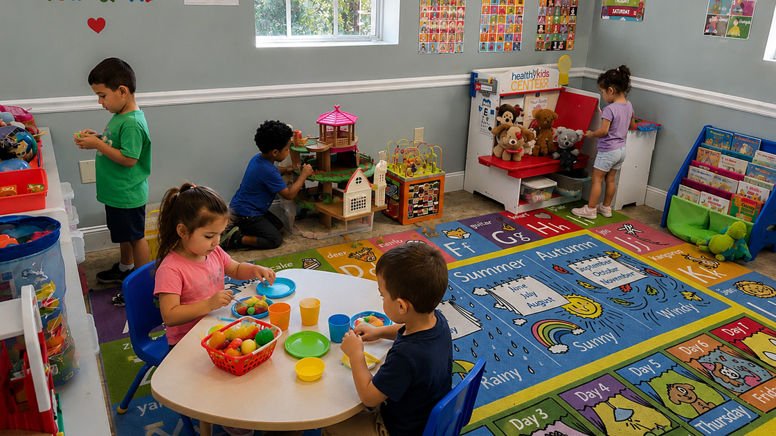 Child practicing an individualized daily living activity at an ABA center